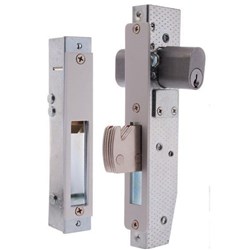 BRAVA Metro Mortice Deadlock 23mm Backset with 28mm Hook Bolt, Latching Strike, 2 KA Cylinders, Escutcheons and Fixings for Aluminium Doors Satin Chrome  - 5091-3