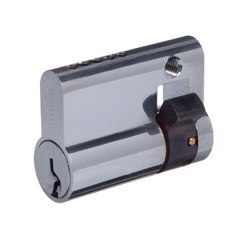 Brava Urban Euro Half Cylinder LW5 Profile KD with Fixed Cam Satin Chrome