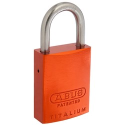 ABUS 83AL Series Premium Rekeyable Padlock with 40mm Orange Aluminium Body and 25mm Stainless Steel Shackle KD - 83ALIB40ORGKD