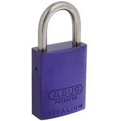 ABUS 83AL Series Premium Rekeyable Padlock with 40mm Purple Aluminium Body and 25mm Stainless Steel Shackle KD - 83ALIB40PURKD