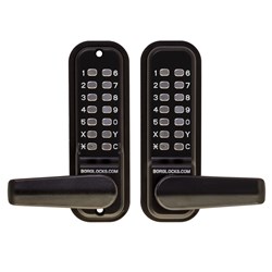 Borg Mechanical Digital Door Lock with Lever Back to Back Easicode Pro Keypads Marine Grade Black - BL4441MGPROECP