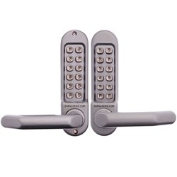 Borg Mechanical Digital Door Lock with Lever Back to Back Keypads and 60mm Backset Euro Mortise Lock Satin Chrome - BL5050SC