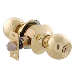 BRAVA Urban Cylindrical Entrance Knob Set LW4 Profile KD with Adjustable 60/70mm Backset Polished Brass - BRC3700B