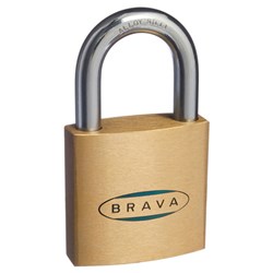 BRAVA 50mm Padlock KA5 132243 Brass with Steel Shackle - BRP50KA5