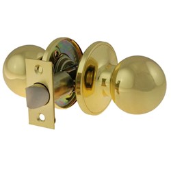 BRAVA Urban Tiebolt Passage Knob Set Adjustable 60/70mm Backset Polished Brass - BRT3730B