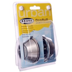 BRAVA Urban Deadbolt Double Cylinder LW4 Profile KD Satin Stainless Steel Display Pack - D362DP