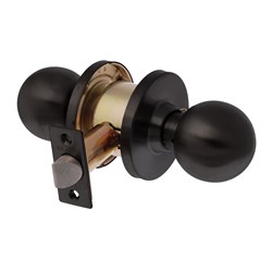 BRAVA Metro EA Series Passage Knob Set 70mm Backset Matt Black - EA3082MB70