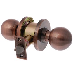 BRAVA Metro EA Series Passage Knob Set 70mm Backset Antique Copper - EA3782AC70