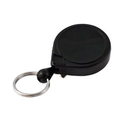 KEY-BAK SELF RETRACT REEL MHD BLK RND BELT CLIP NYLON 24"