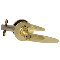 BRAVA Urban LH Series Tiebolt Entrance Lever Set LW4 Profile KD Adjustable 60/70mm Backset Polished Brass - LH700B