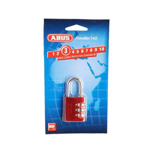 ABUS P/LOCK 145/30 RED DP ALUM BODY 3 WHEEL COMBO