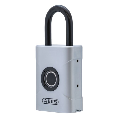 Abus Padlock Touch Biometric Fingerprint Weather Resistant Silver Display Pack - 57/45