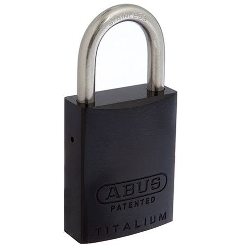 ABUS 83AL Series Premium Rekeyable Padlock with 40mm Black Aluminium Body and 25mm Stainless Steel Shackle KD - 83ALIB40BLKKD