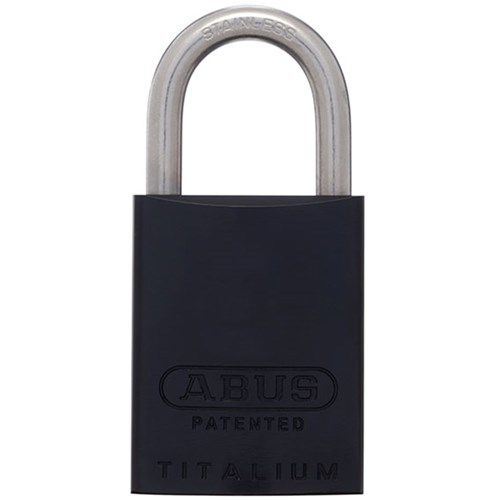 ABUS 83AL Series Premium Rekeyable Padlock with 40mm Black Aluminium Body and 25mm Stainless Steel Shackle KD - 83ALIB40BLKKD