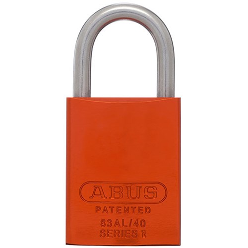 ABUS 83AL Series Premium Rekeyable Padlock with 40mm Orange Aluminium Body and 25mm Stainless Steel Shackle KD - 83ALIB40ORGKD