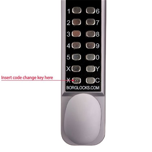 Borg Mechanical Digital Door Lock with Knob Easicode Pro and Holdback Satin Chrome - BL2201SCECP