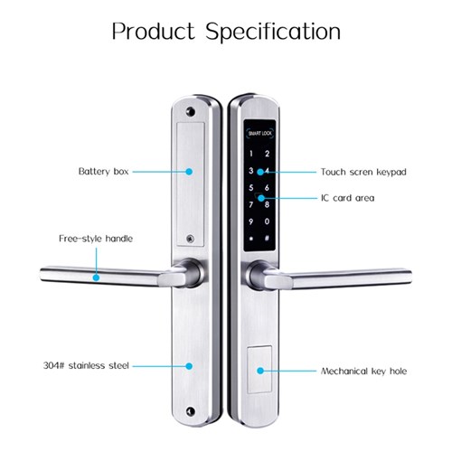 BRYTE ELECTRONIC NARROW BODY LEVER SILVER 60MM BACKSET