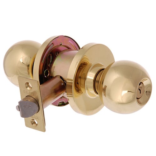 BRAVA Metro EA Series Glass Door Knob Set 70mm Backset Polished Brass - EA3111PB70