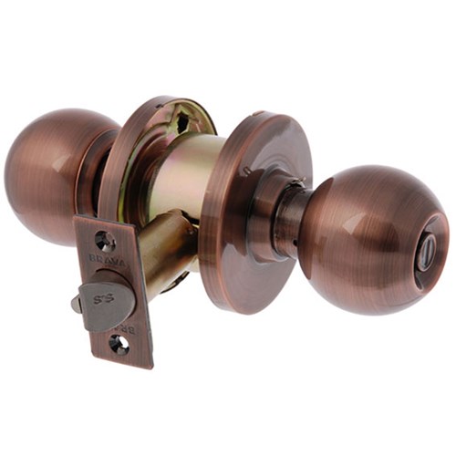 BRAVA Metro EA Series Entrance Knob Set 70mm Backset Antique Copper - EA3700AC70