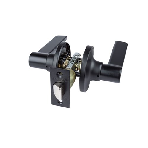 BRAVA Urban LE Series Tiebolt Passage Lever Set Adjustable 60/70mm Backset Matt Black - LEX903B