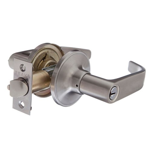 BRAVA Urban LN Series Tiebolt Entrance Lever Set LW4 Keyed to Differ Adjustable 60/70mm Backset Satin Stainless Steel - LN600B