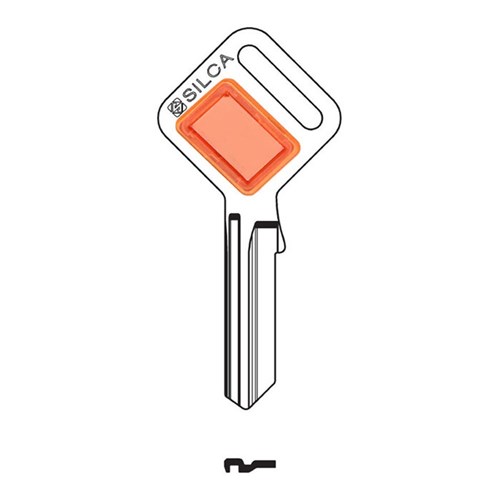 Silca Taggy ORANGE LW4 Key Blank with Customisable Plastic Head