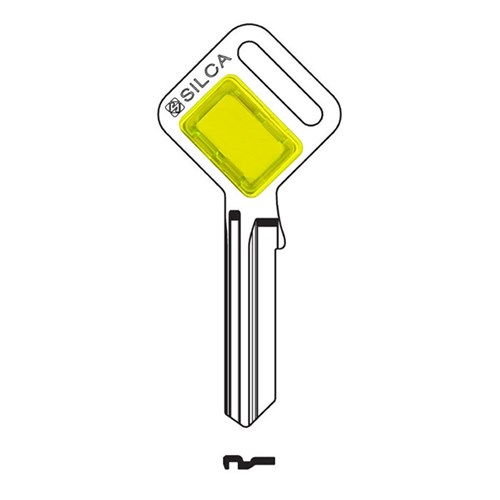 Silca Taggy YELLOW LW5 Key Blank with Customisable Plastic Head